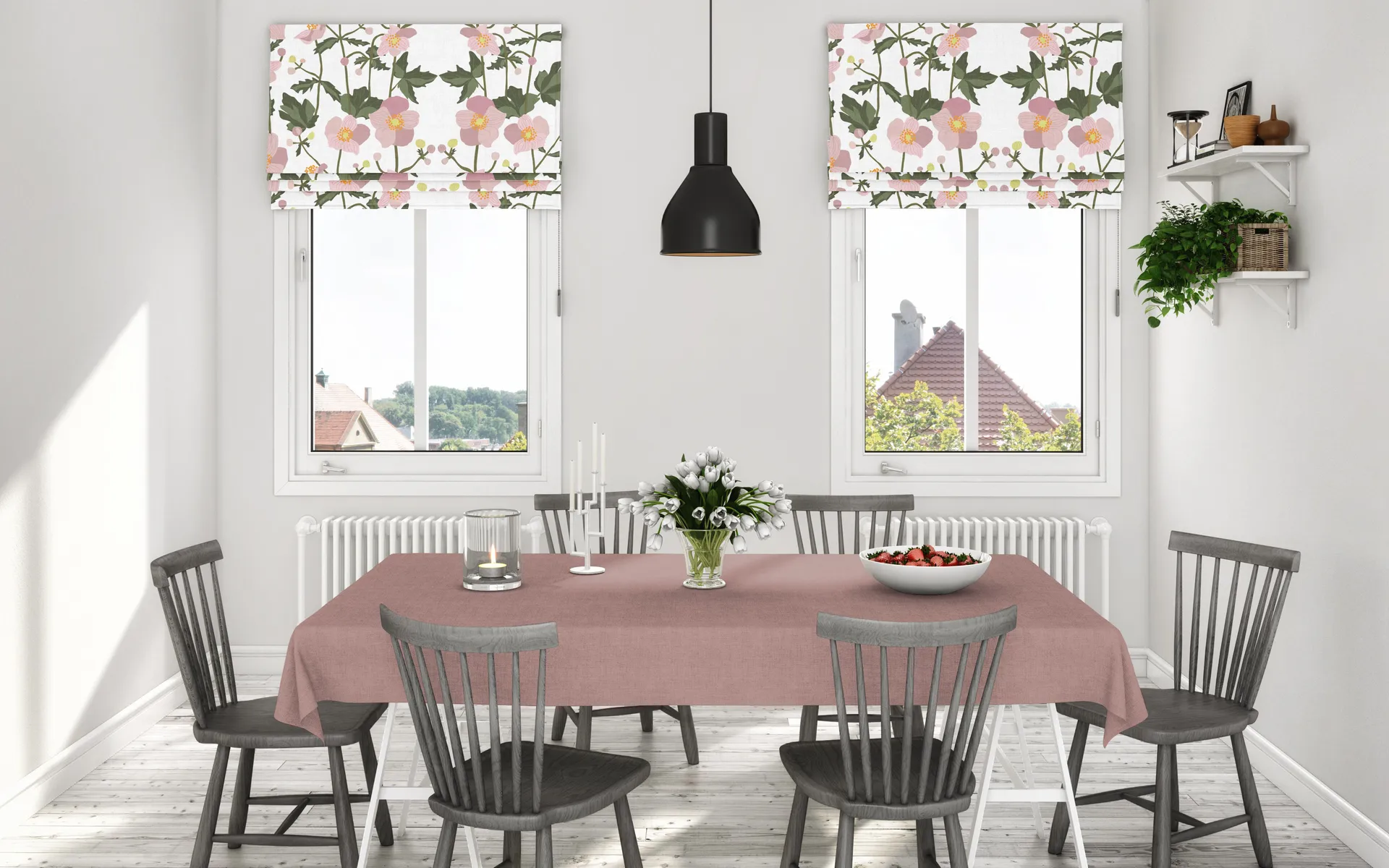 Tkanina Anemon, Różowa Arvidssons Textil