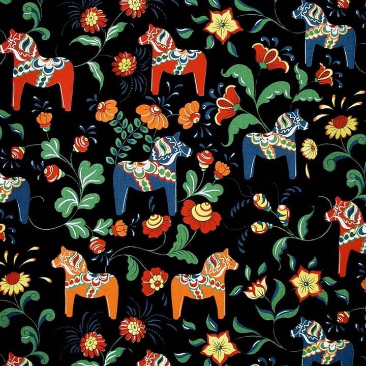 Tkanina Dala Horse - czarny - Arvidssons Textil