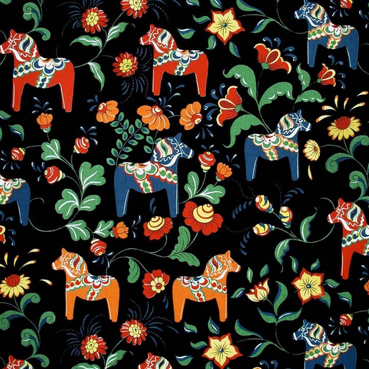 Tkanina Dala Horse - czarny - Arvidssons Textil