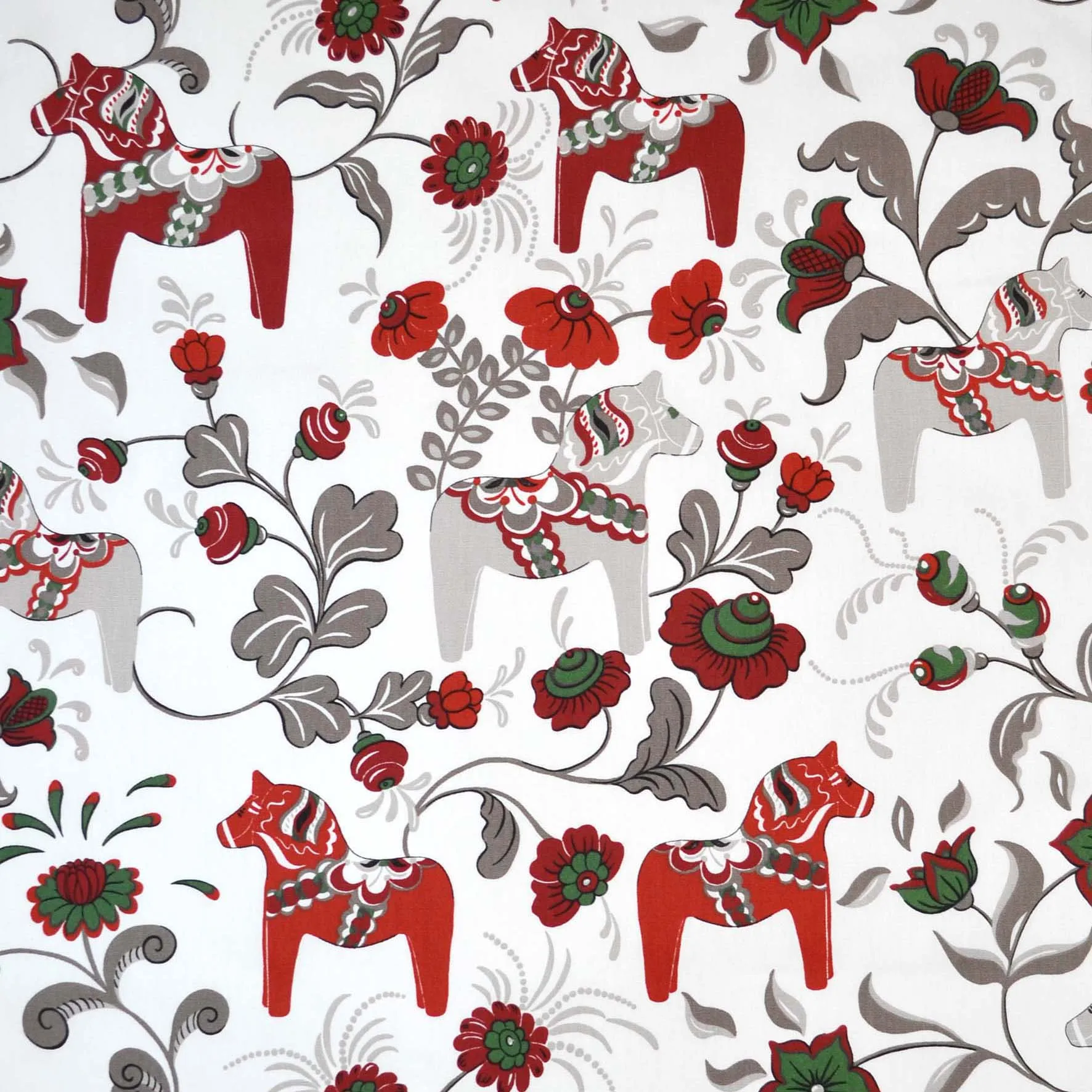 Tkanina Dala Horse, czerwone wino Arvidssons Textil