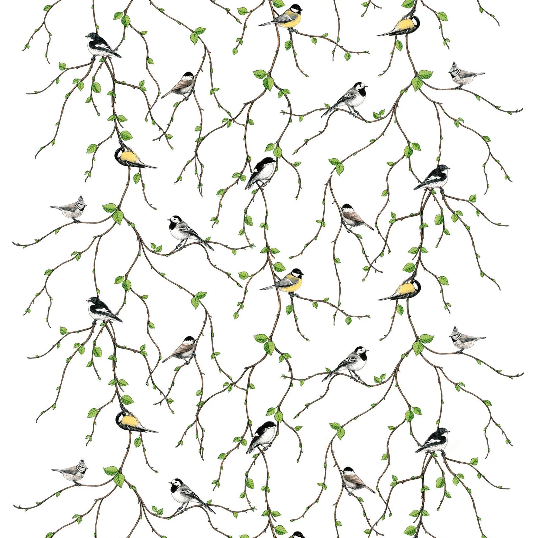 Tkanina Fågelfest, multi Arvidssons Textil