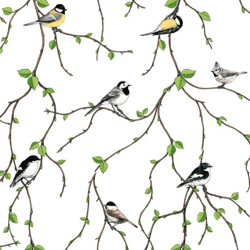 Tkanina Fågelfest, multi Arvidssons Textil