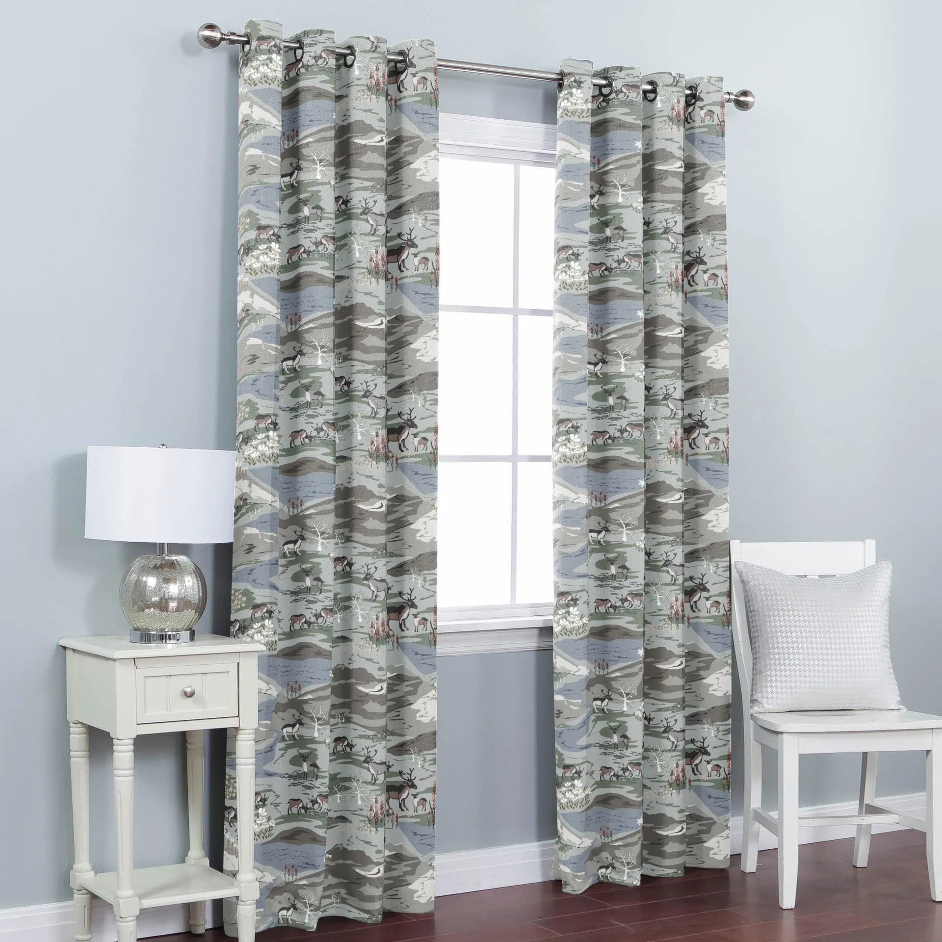 Tkanina Fjällängar (Górskie Łąki), Szaro-zielona Arvidssons Textil