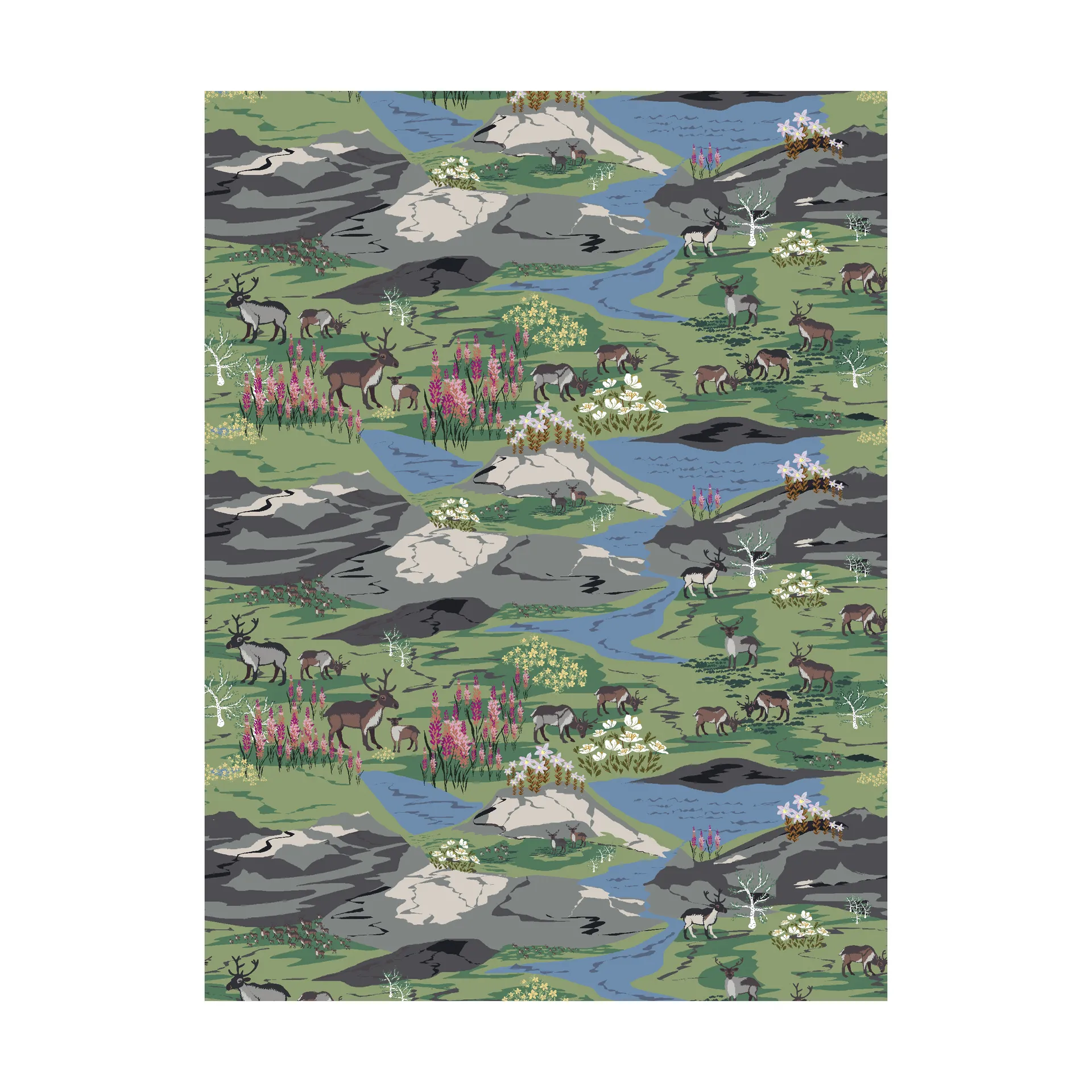 Tkanina Fjällängar (Górskie Łąki), Zielona Arvidssons Textil