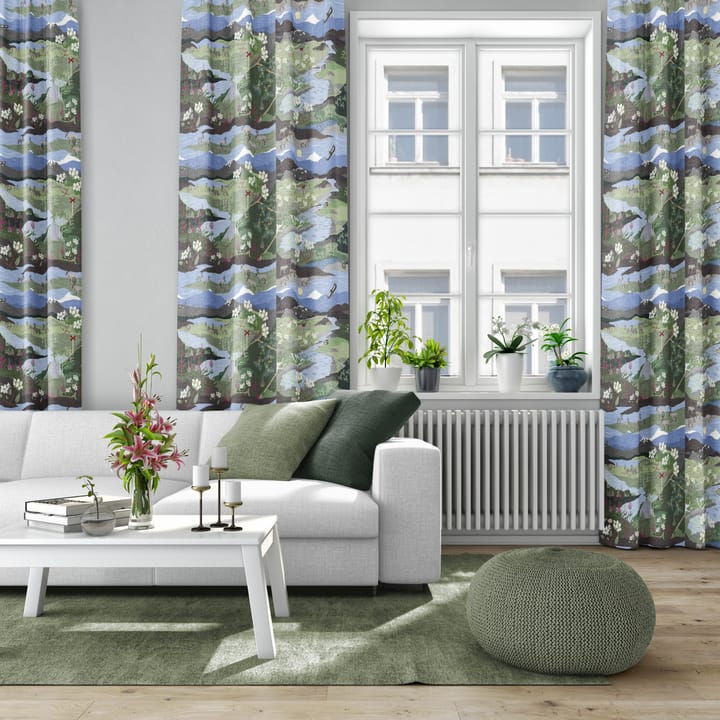 Tkanina Fjällvandring, Niebiesko-zielony Arvidssons Textil