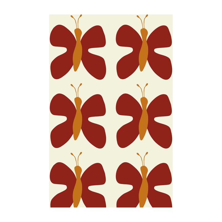 Tkanina Fjäril - Czerwony - Arvidssons Textil
