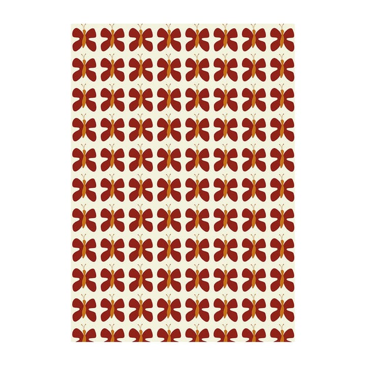 Tkanina Fjäril Mini - Czerwony - Arvidssons Textil