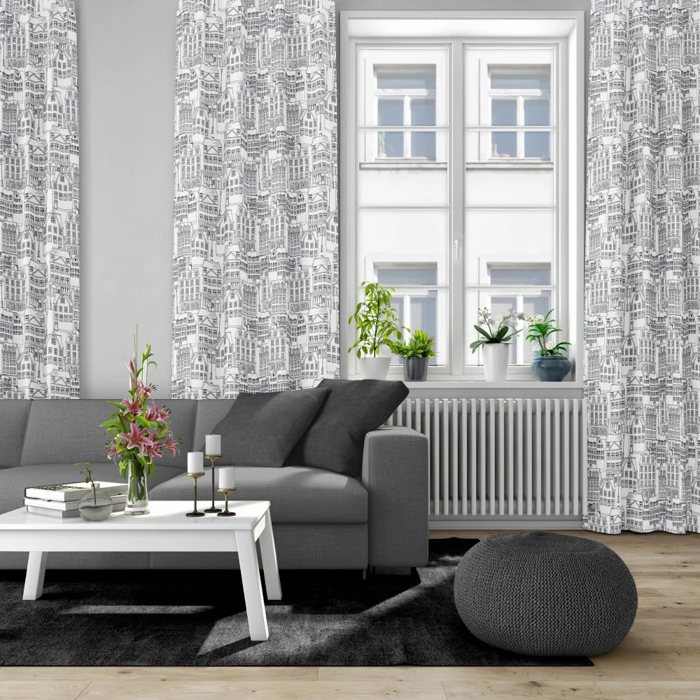 Tkanina Gamlastan, Czarnobiały Arvidssons Textil