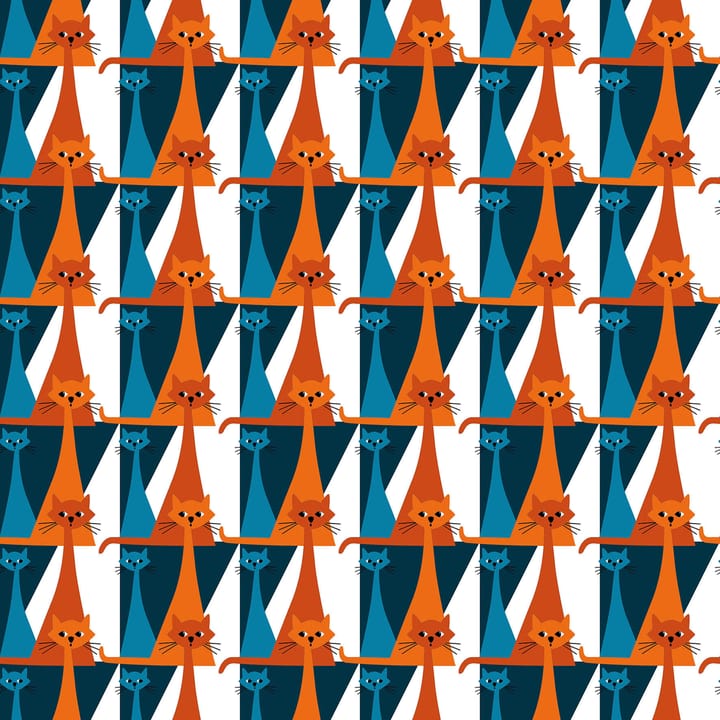 Tkanina Kitty - Niebiesko-pomarańczowy - Arvidssons Textil