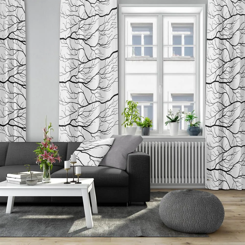 Tkanina Kvisten, czarny - biały Arvidssons Textil