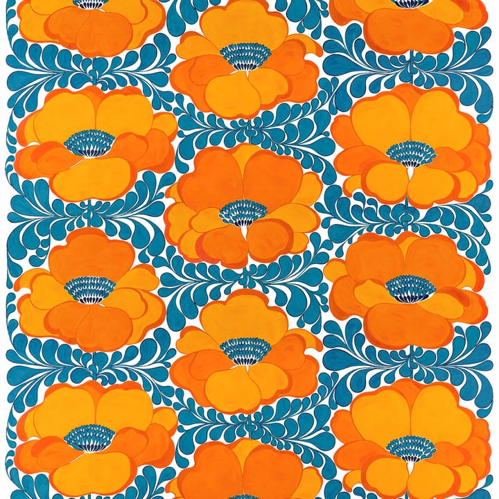 Tkanina Love - Niebiesko-pomarańczowy - Arvidssons Textil