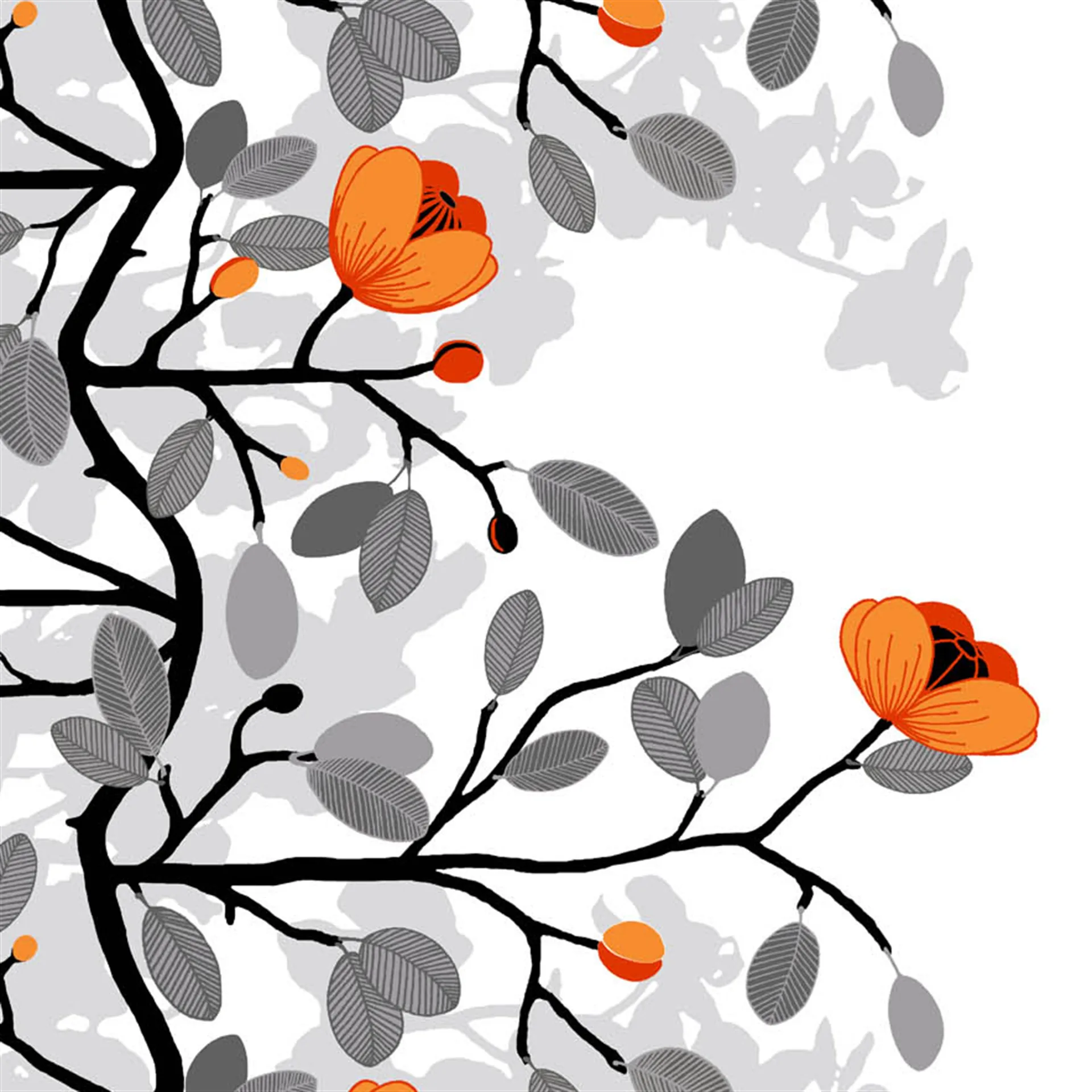 Tkanina Ofelia, pomarańczowy Arvidssons Textil