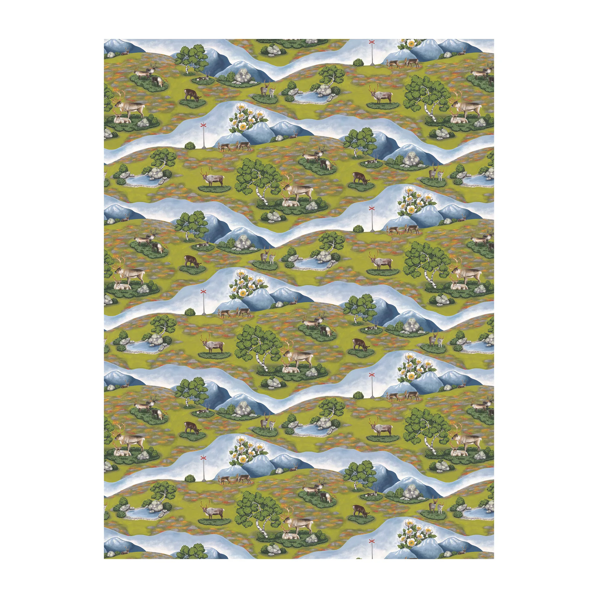 Tkanina Renvandring, Zielony Arvidssons Textil