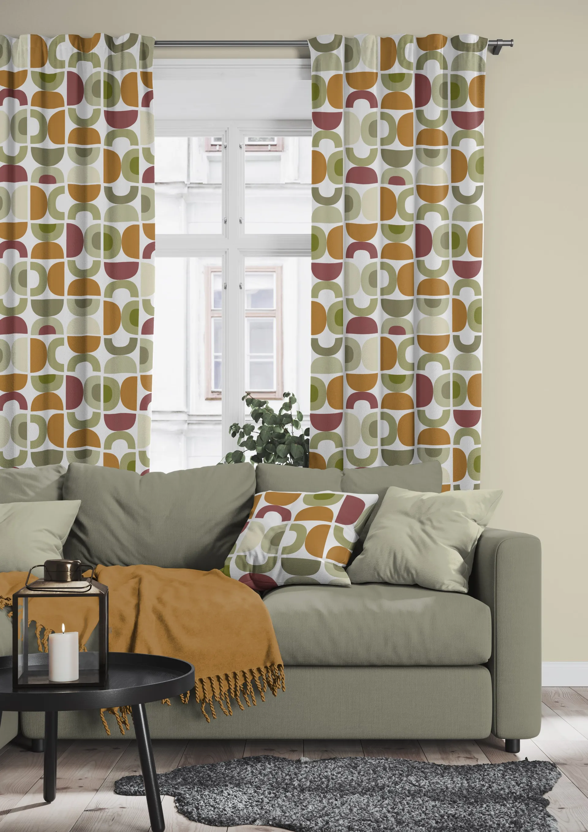 Tkanina Spiraldans, Beżowa Arvidssons Textil