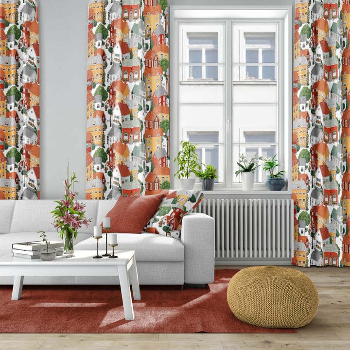 Tkanina w kwiaty Lyckeby - Czerwono-pomarańczowy - Arvidssons Textil