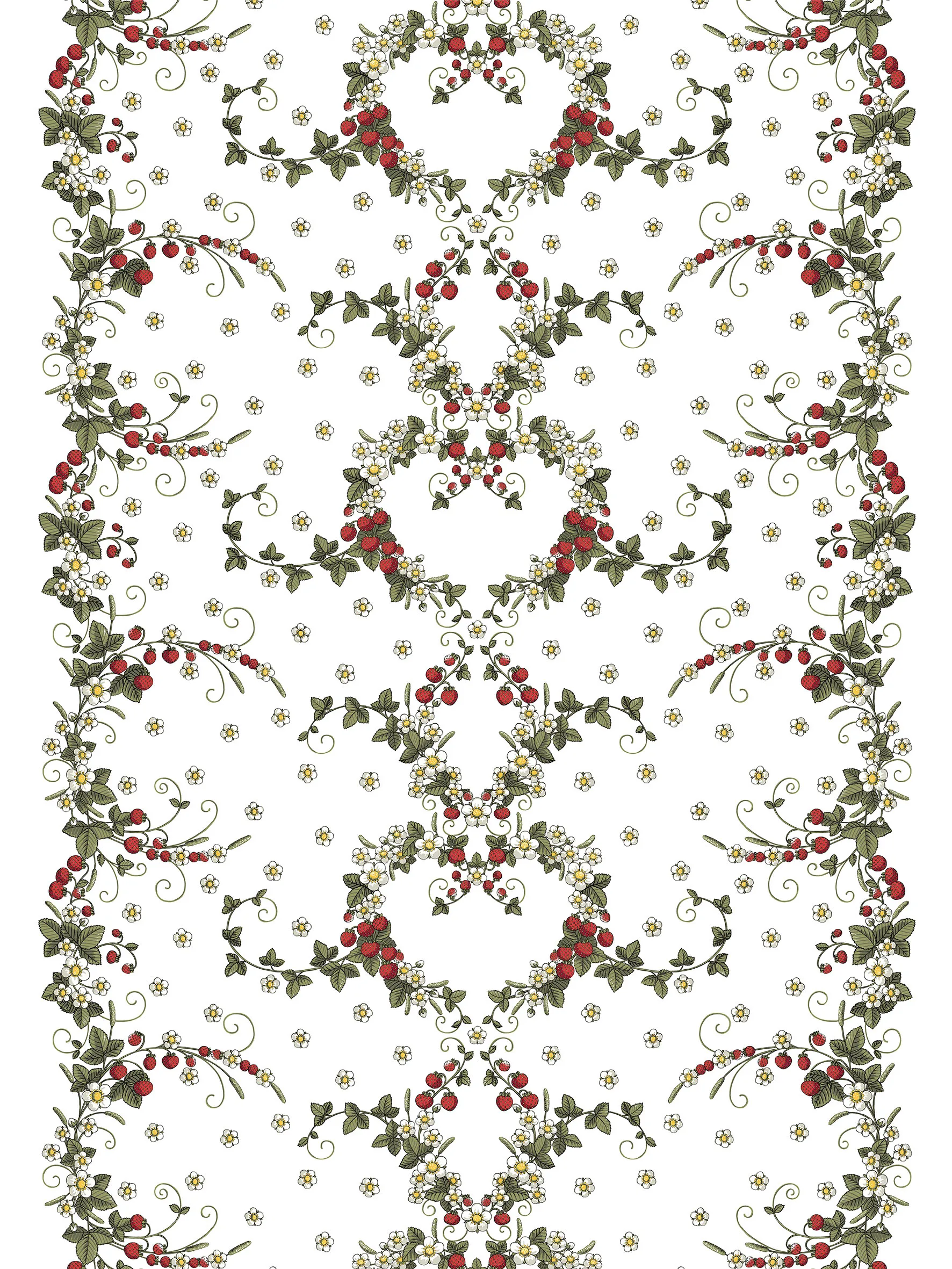 Tkanina z motywem poziomek, Offwhite Arvidssons Textil