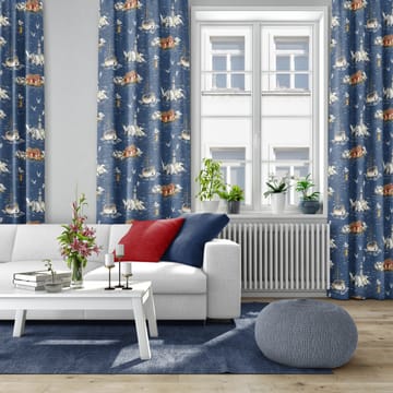 Tkanina z motywem wędkarskim - Niebieski - Arvidssons Textil