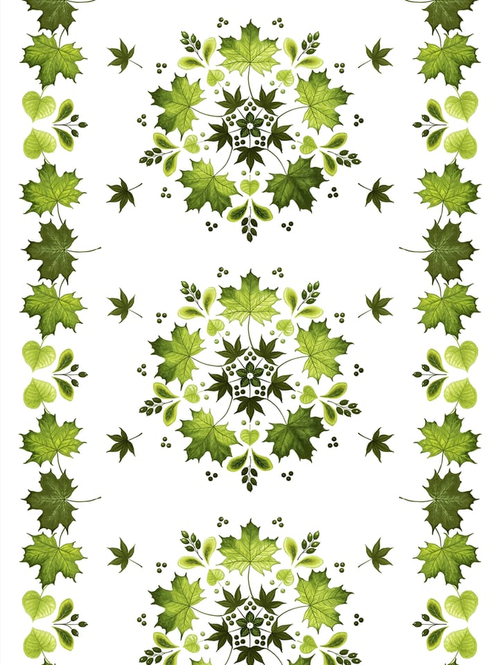 Tkanina z motywem wieńca z liści - Zielony - Arvidssons Textil
