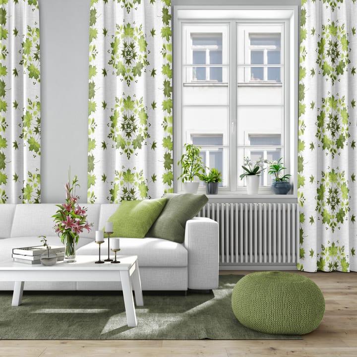 Tkanina z motywem wieńca z liści - Zielony - Arvidssons Textil