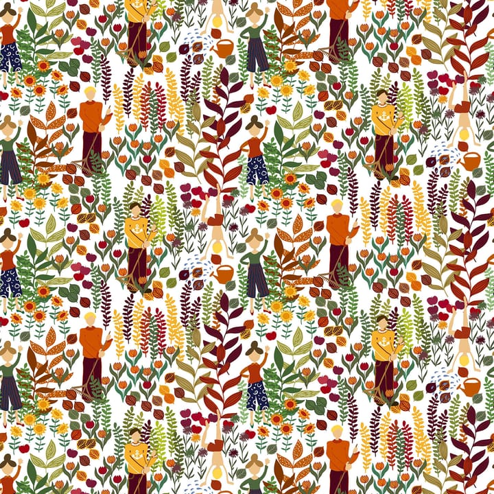 Tkanina z ogrodowym motywem - Rdza - Arvidssons Textil