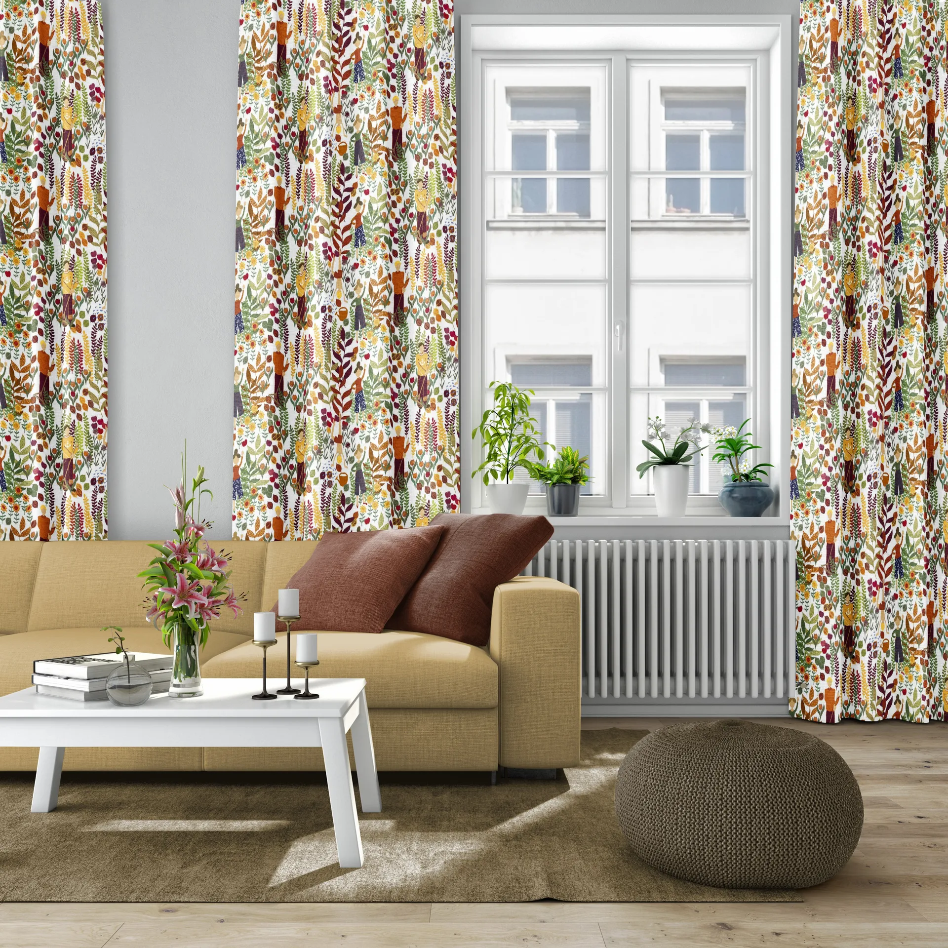 Tkanina z ogrodowym motywem, Rdza Arvidssons Textil