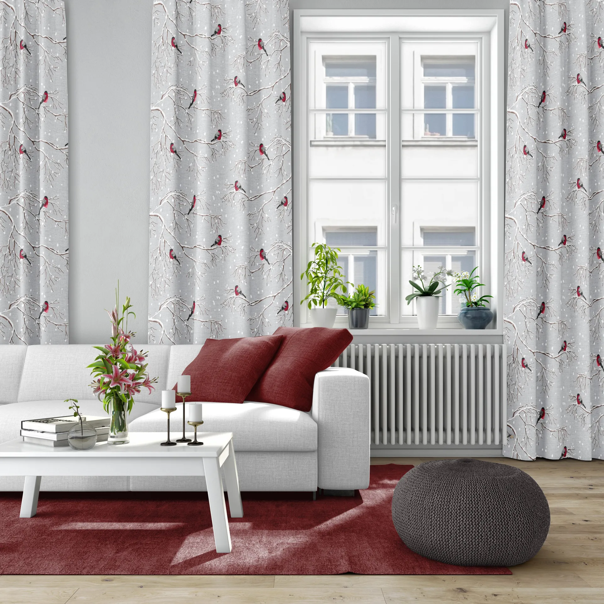 Vinterland tkanina, szary Arvidssons Textil