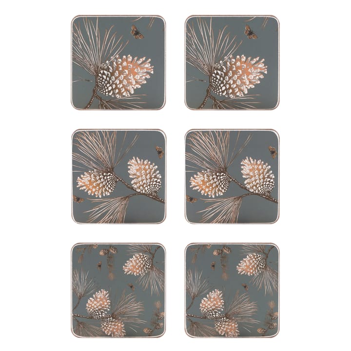 Podstawki pod szklanki Pine Cone 6-pak - Moss grey - Åry Home