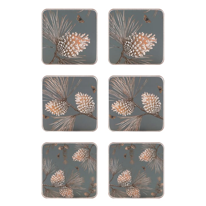 Podstawki pod szklanki Pine Cone 6-pak - Moss grey - Åry Home