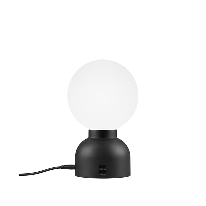 Pluggie lampa stołowa, szkło czarne, opalowe Ateljé Lyktan