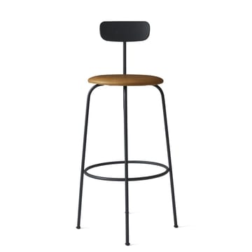 Afteroom krzesło barowe skórzane siedzisko  - czarny-cognac - Audo Copenhagen
