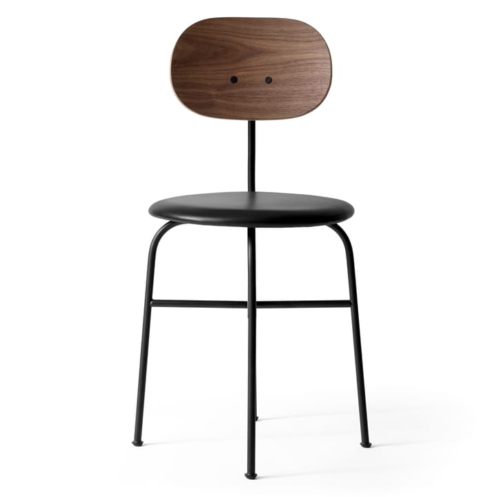 Afteroom - Krzesło do jadalni z czarnymi nogami i skórzanym siedziskiem - Orzech-20296 Czarny jak smoła - Audo Copenhagen