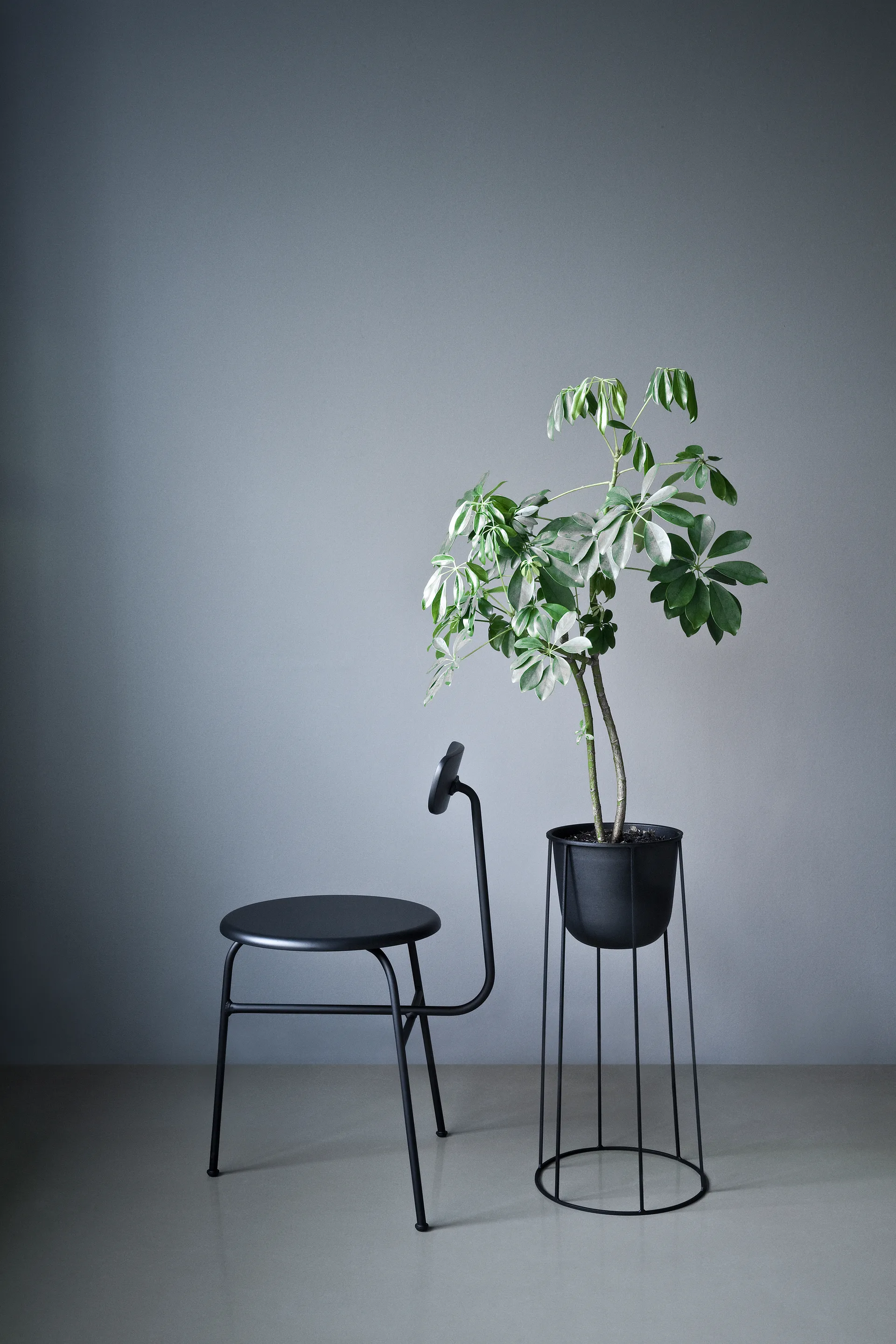 Afteroom krzesło skórzane siedzisko 4 nogi, czarny-czarny Audo Copenhagen