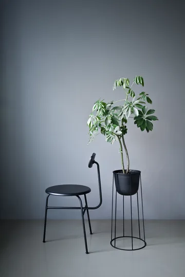 Afteroom krzesło skórzane siedzisko 4 nogi - czarny-czarny - Audo Copenhagen