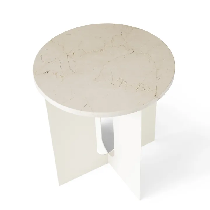 Androgyne blat do stolików bocznych - Crystal Rose marble, Ø42 cm - Audo Copenhagen
