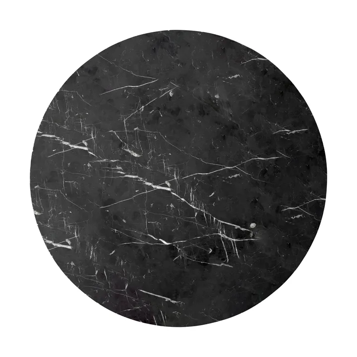 Androgyne blat do stolików bocznych - Nero Marquina, Ø65 cm - Audo Copenhagen