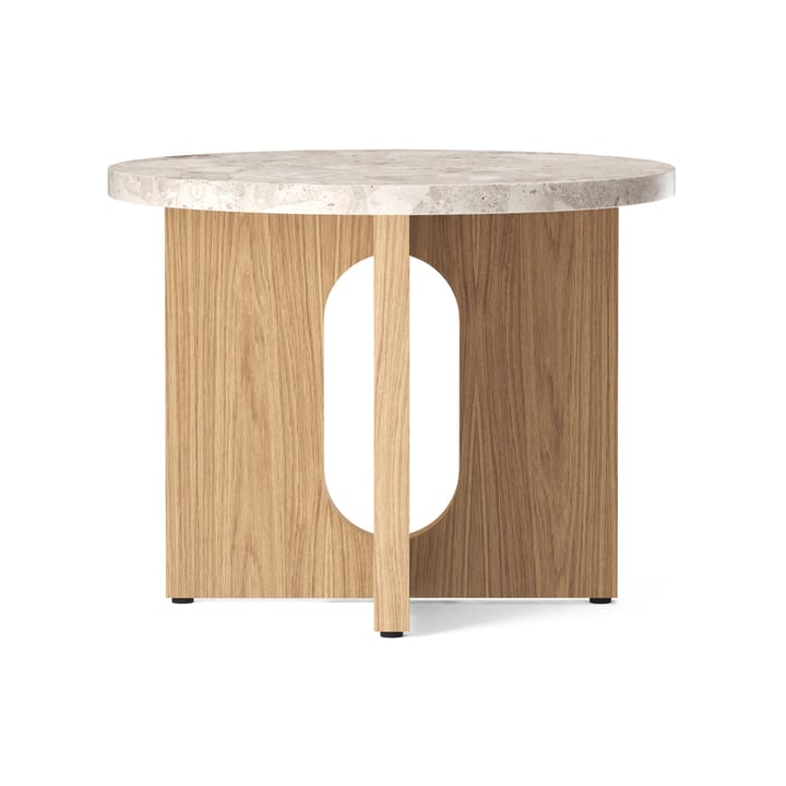 Androgyne stolik boczny Ø50 cm podstawa dębowa - Blat Kunis Breccia - Audo Copenhagen