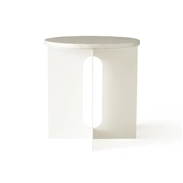 Androgyne stolik boczny - Calacatta Viola marmor-ivory stal, Ø42 cm - Audo Copenhagen