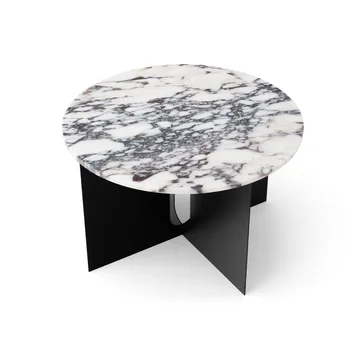 Androgyne stolik boczny - Calacatta Viola marmur-czarna stal, Ø65 cm - Audo Copenhagen
