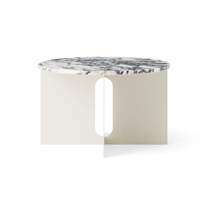 Androgyne stolik boczny - Calacatta Viola marmur-ivory stal, Ø65 cm - Audo Copenhagen