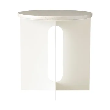 Androgyne stolik boczny - Crystal Rose marmur-ivory stal, Ø42 cm - Audo Copenhagen