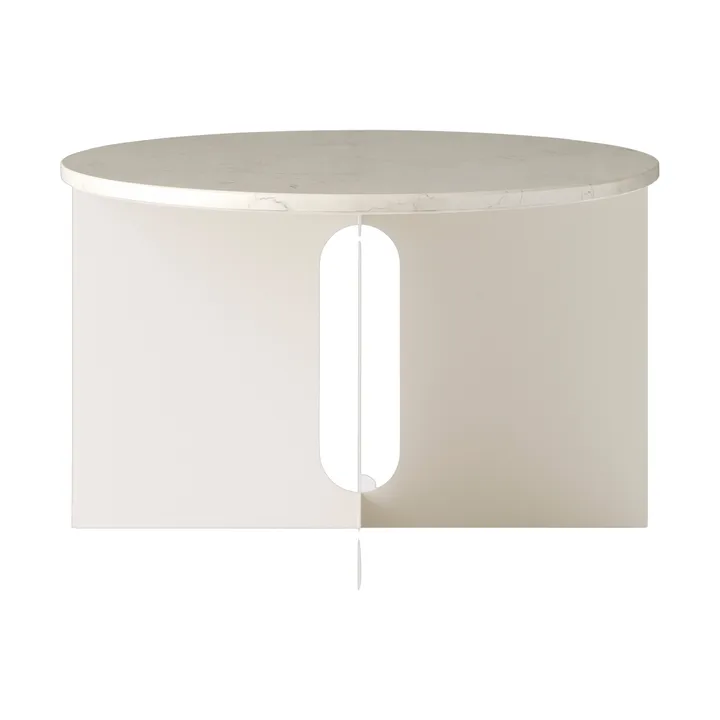 Androgyne stolik boczny - Crystal Rose marmur-ivory stal, Ø65 cm - Audo Copenhagen