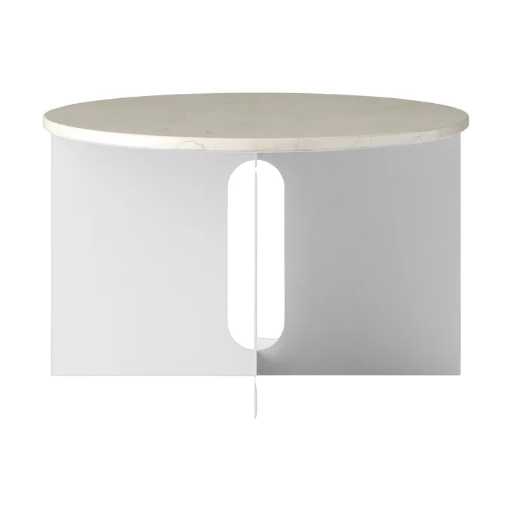 Androgyne stolik boczny - Crystal Rose marmur-szczotkowana stal, Ø65 cm - Audo Copenhagen