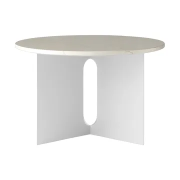 Androgyne stolik boczny - Crystal Rose marmur-szczotkowana stal, Ø65 cm - Audo Copenhagen