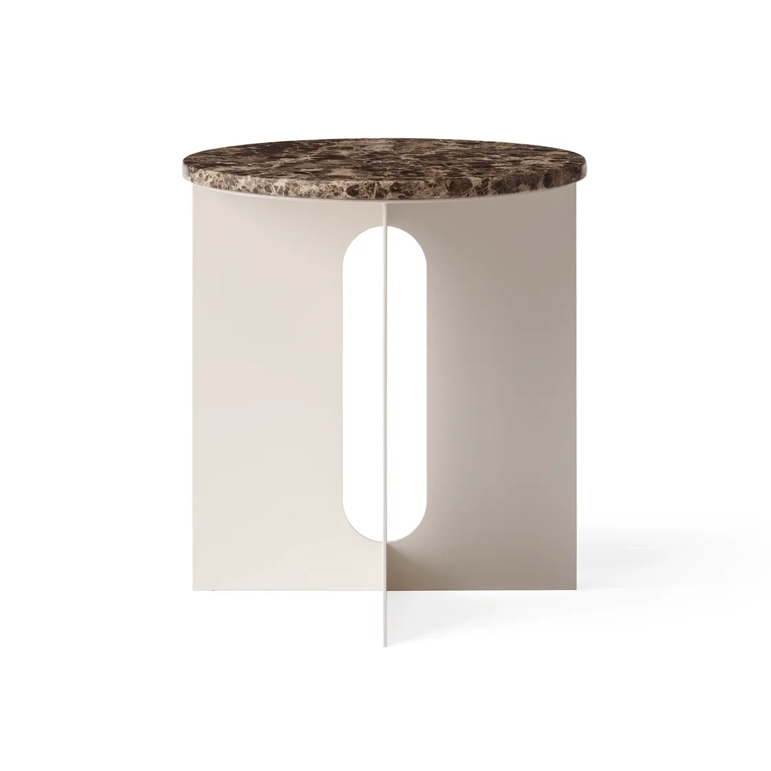 Androgyne stolik boczny, Emperador marmur-ivory stal, Ø42 cm Audo Copenhagen