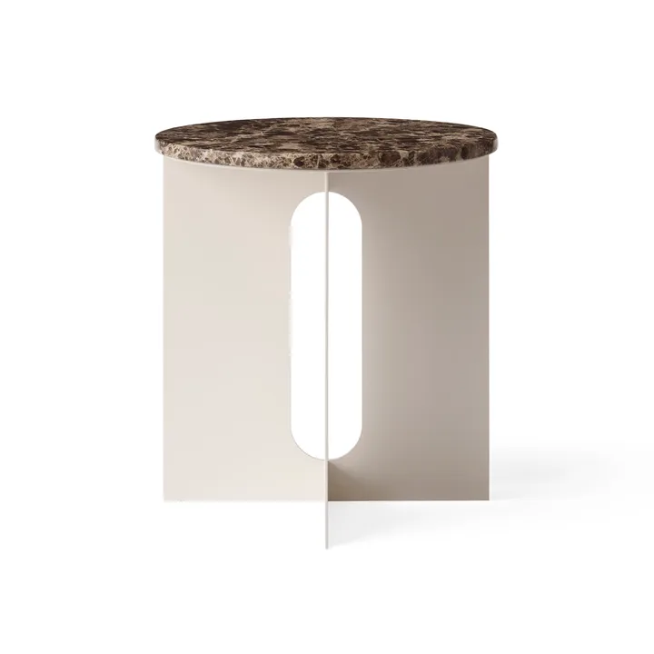 Androgyne stolik boczny - Emperador marmur-ivory stal, Ø42 cm - Audo Copenhagen