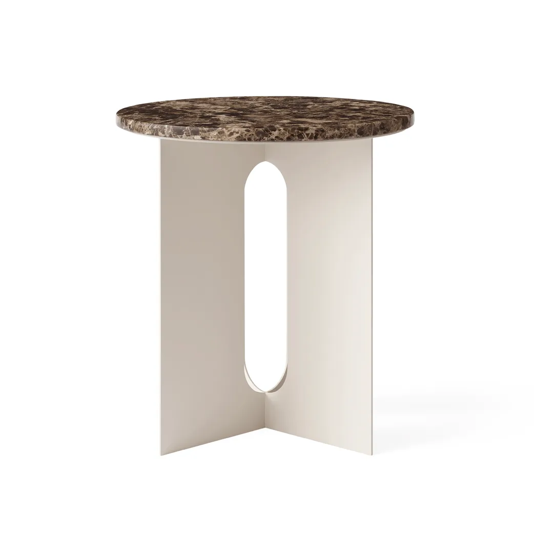 Androgyne stolik boczny, Emperador marmur-ivory stal, Ø42 cm Audo Copenhagen