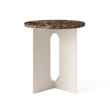 Androgyne stolik boczny - Emperador marmur-ivory stal, Ø42 cm - Audo Copenhagen