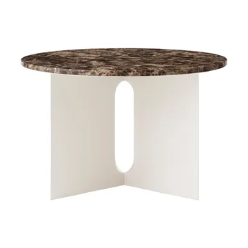 Androgyne stolik boczny - Emperador marmur-ivory stal, Ø65 cm - Audo Copenhagen