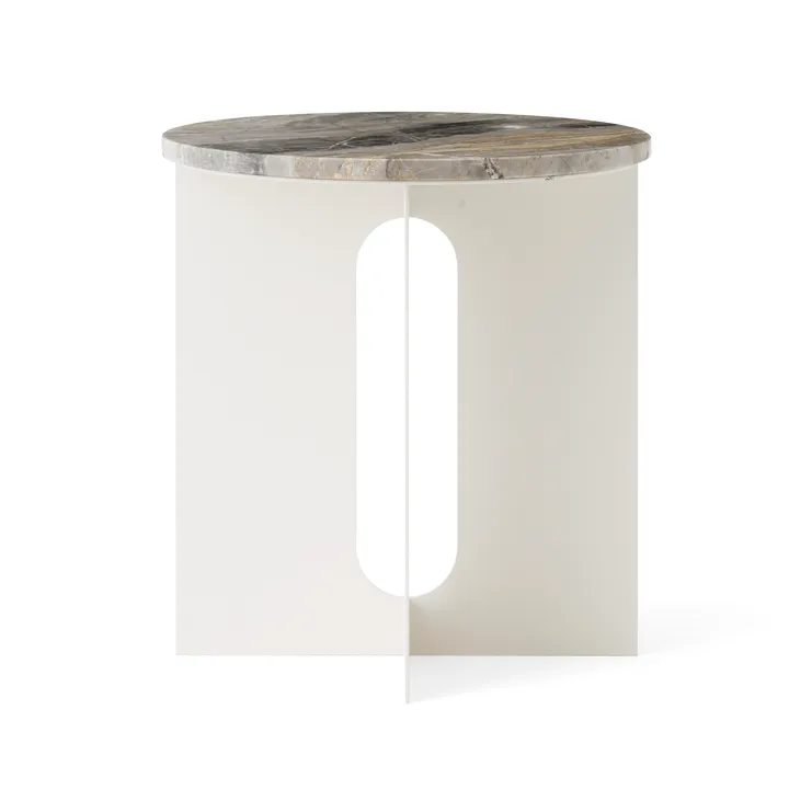 Androgyne stolik boczny - Grey Galaxy marmur-ivory stal, Ø42 cm - Audo Copenhagen
