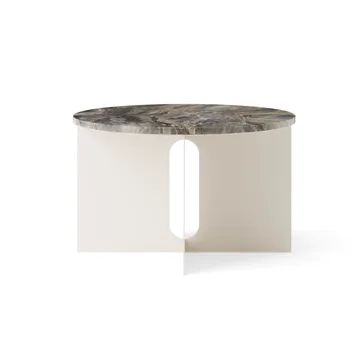 Androgyne stolik boczny - Grey Galaxy marmur-ivory stal, Ø65 cm - Audo Copenhagen